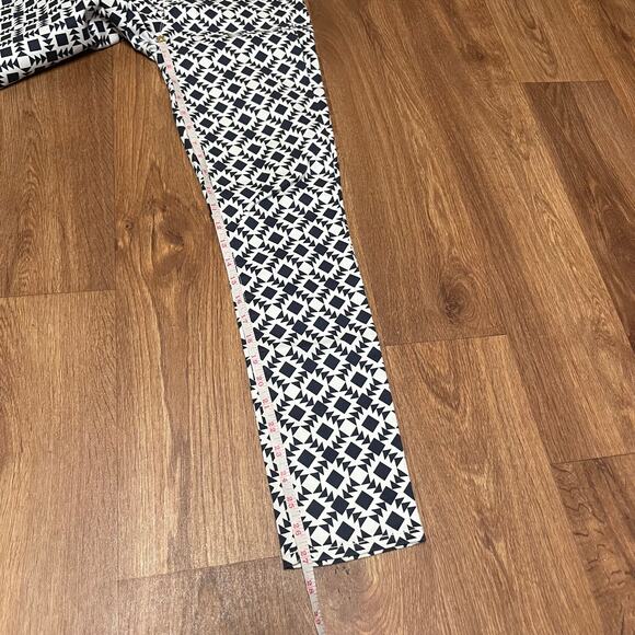 J.Crew Womens Toothpick Ankle Pant Size 25 Geometric Aztec Print Navy Blue White - Picture 10 of 10